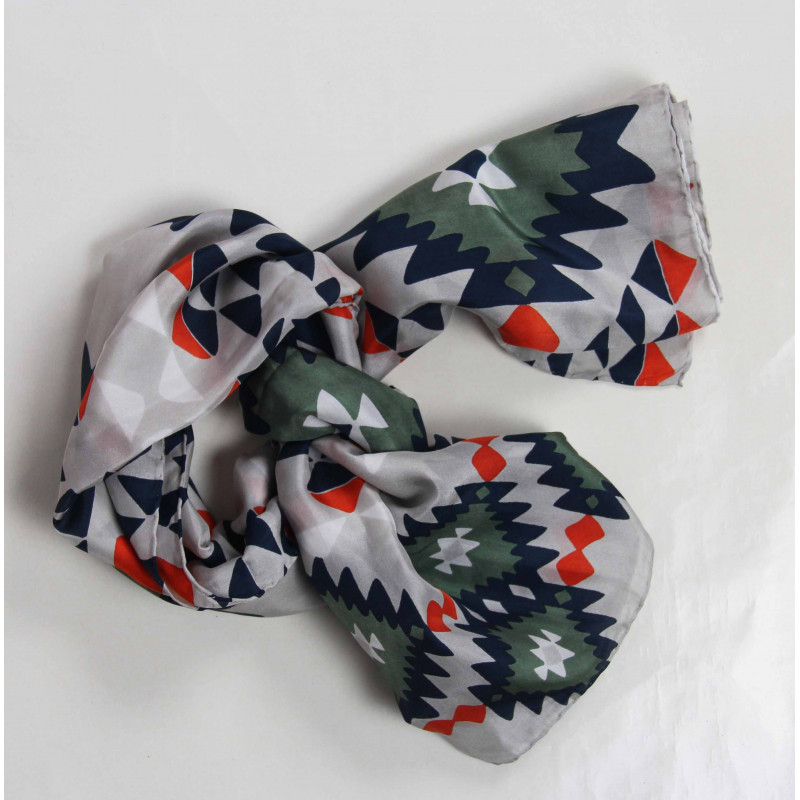 FOULARD CARRÉ SOIE COBA BEIGE - Imagen 4